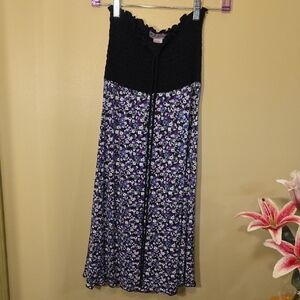 Pacific Beach Black and Purple Floral Women's Swim Coverup